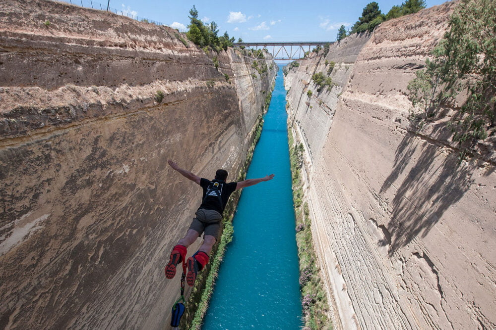 zulu bungy jumping corinth canal peloponnese greece