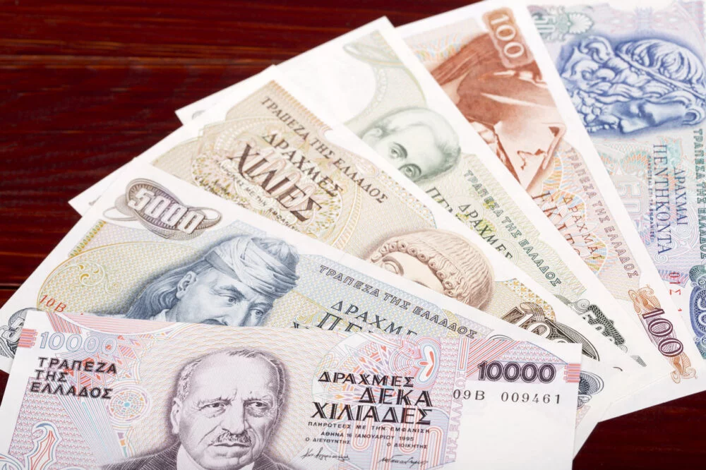 greek drachma banknotes
