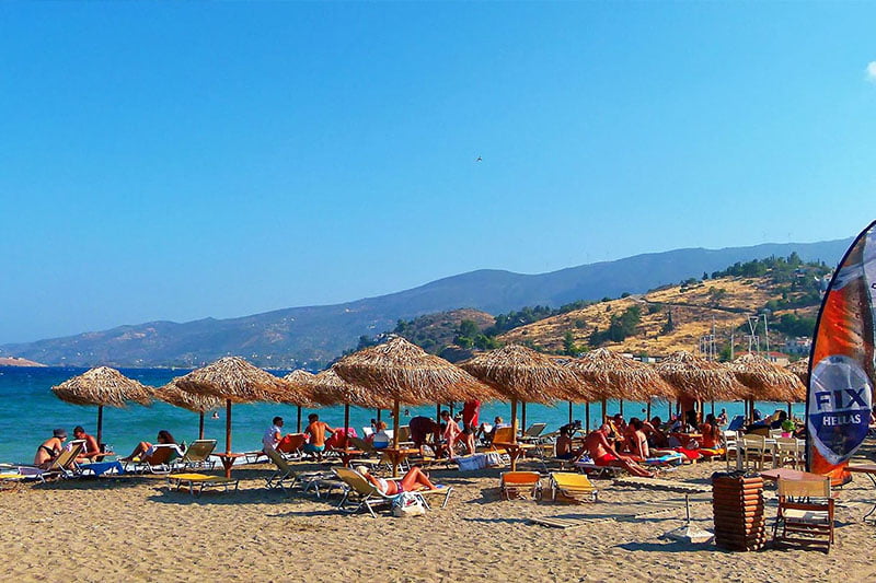 kanali beach near the town of poros