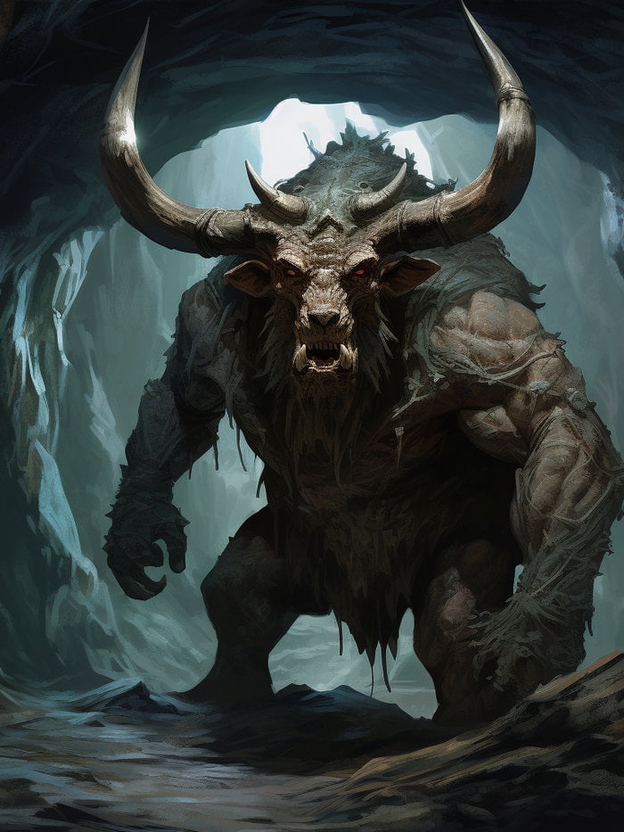 minotaur monster, one of the myths of crete